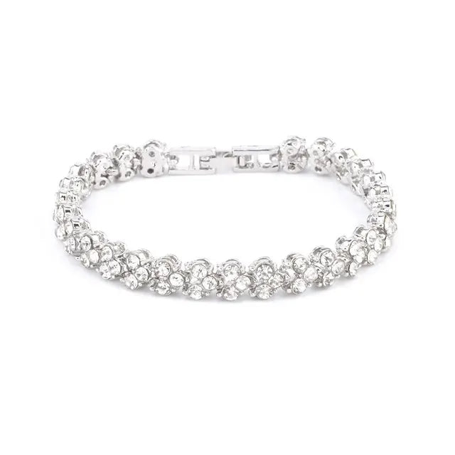 Luxury Roman Crystal Geometric Chain Bracelet